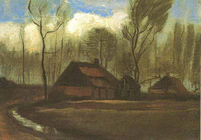 Farmhouse Among Trees, Vincent Van Gogh